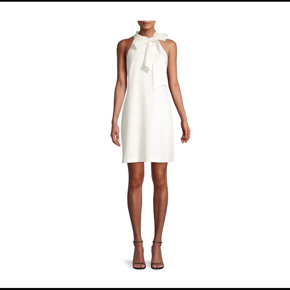 Vince Camuto Bow Neck Shift Dress, ivory